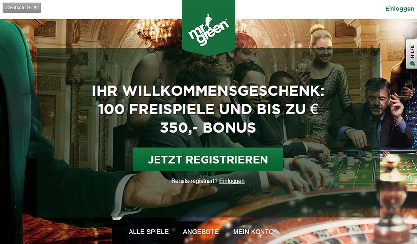 Mr Green Casino Willkommensbonus